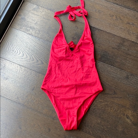 5th Position Bright Red halter Top bathing suit - Picture 1 of 5